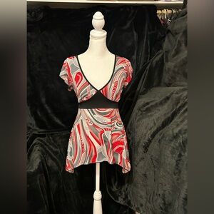 Elegant Swirl Patterned Women's Blouse